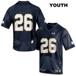 Notre Dame Fighting Irish Youth Leo Albano #26 Navy Under Armour No Name Authentic Stitched College NCAA Football Jersey UQF4699EA